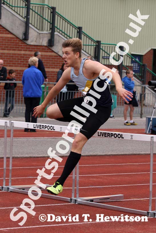 Oliver Whellans (Chester le Street) 2nd in the 400 metres hurdles at the Northern Under-17s and 15s Championships, Liverpool.